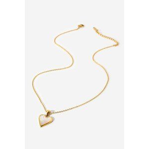 Bordered Heart Chain Necklace